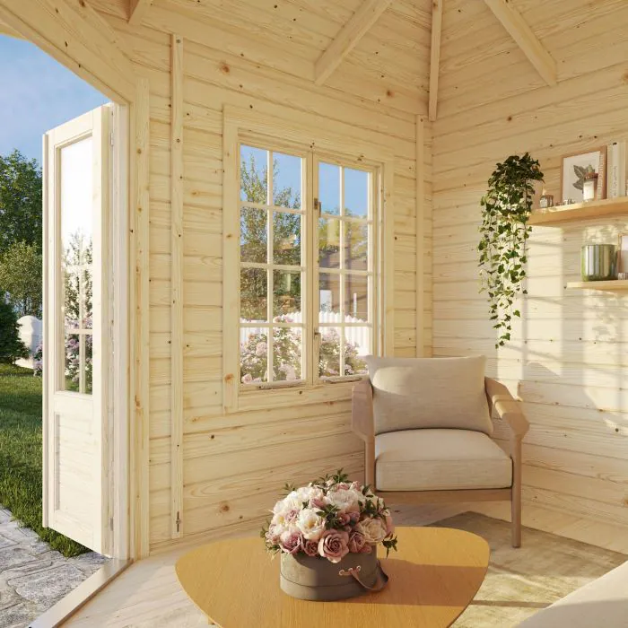 Melanie 6.9m Wooden Corner Summer House Pavilion