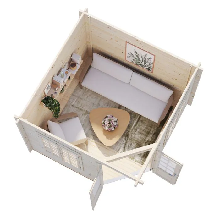 Melanie 6.9m Wooden Corner Summer House Pavilion