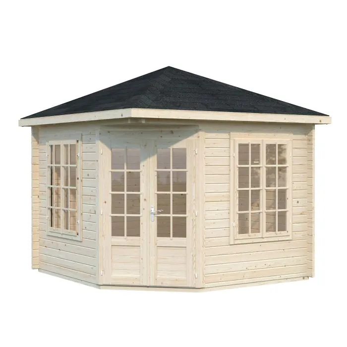 Melanie 6.9m Wooden Corner Summer House Pavilion