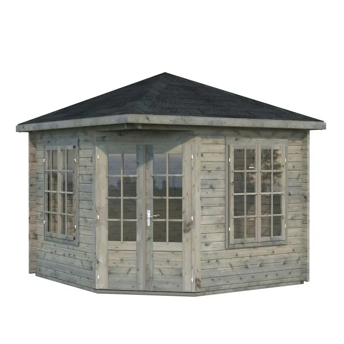 Melanie 6.9m Wooden Corner Summer House Pavilion