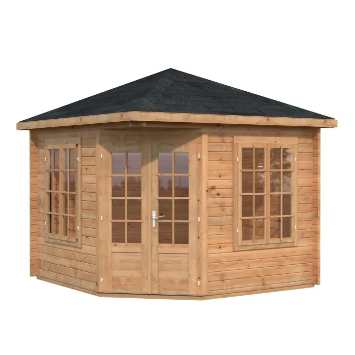 Melanie 6.9m Wooden Corner Summer House Pavilion