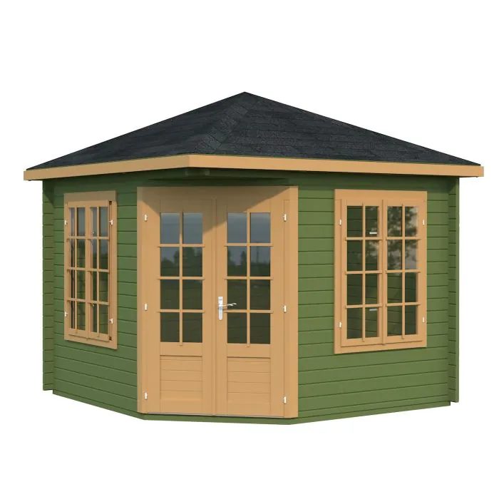 Melanie 6.9m Wooden Corner Summer House Pavilion