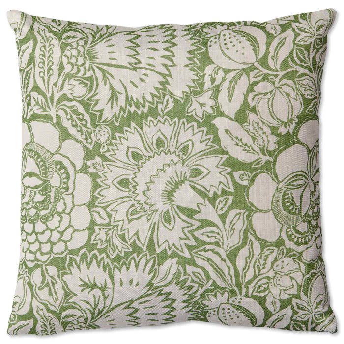 Sanderson - Poppy Damask Green Cushion - Small - 45cm x 45cm main product photo