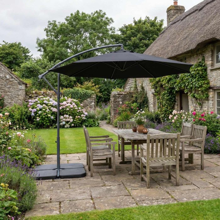 Solora Classic 3m Round Cantilever Parasol - Charcoal main product photo