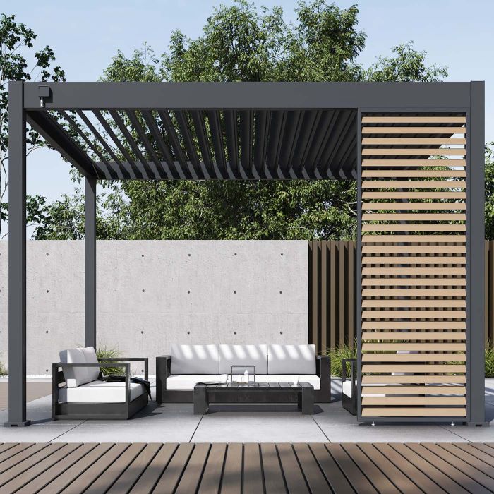 Zeus Horizontal Adjustable Panel 3m Side - Woodgrain main product photo