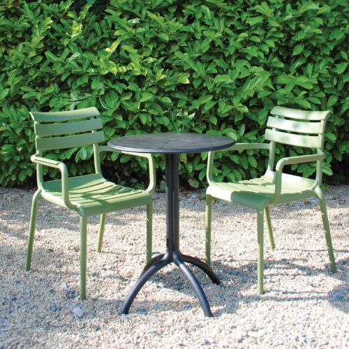 2 Seater Octopus Table Black with Paris Chairs in Green
