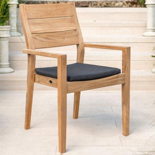 Charcoal Seatpad for Alexander Rose Roble High Back Stacking Sling Armchair
