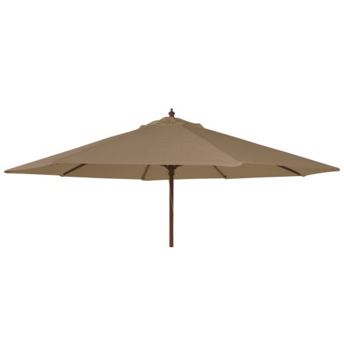 Alexander Rose Hardwood 2.7m Round Parasol with Pulley – Taupe