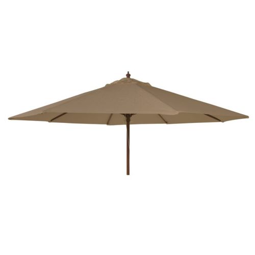 Hardwood 3m Round Parasol with Pulley – Taupe