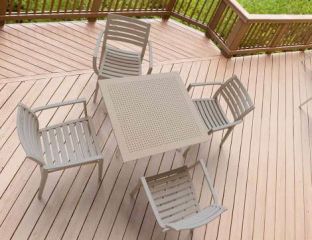 4 Artemis and Sky 80 Square Table Set in Taupe