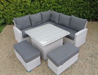 Treviso Corner Dining Set - 2 Sofas and 2 Footstools and Table