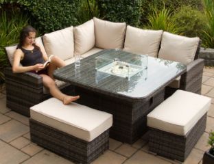 Cairo Corner Dining Set With Firepit