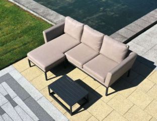 Galaxy Celeste Outdoor Fabric Corner Sofa Set in Taupe