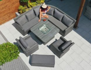 Halifax Firepit Corner Sofa Set  With 2 Vancouver Chairs