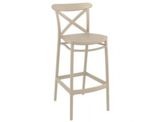 Cross Bar Stool - Taupe 