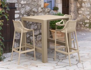 4 Air 75cm Bar Stool and Vegas Bar Extendable Table in Taupe