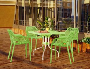 4 Air  XL Chairs and Forza Table Set in Green