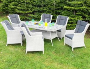 Roma 6 Seat Light Grey Garden Set