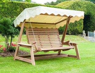 Mahogany Swing Seat Ecru