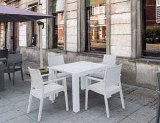 Vegas 4 Seater Set Table With Ibiza Chairs in White