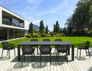 Vegas XL 8 Seater Set Table With Air XL Chairs in Black