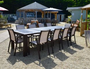 Vegas XL 10 Seat Set With Pacific Chairs  In Brown