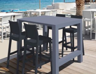 4 Jamaica Bar Stools and Vegas Bar Table Set in Grey