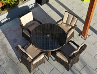 4 Seater Rattan Garden Set in Brown