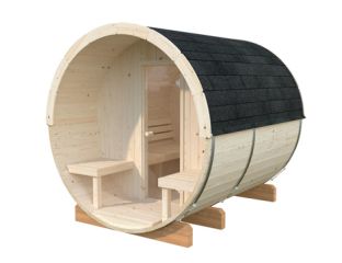 Deluxe 2m Barrel Sauna with Narvi 6KW Heater