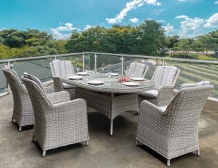 Hamilton 6 Seat Oval Set with Ice Bucket and 6 Chairs