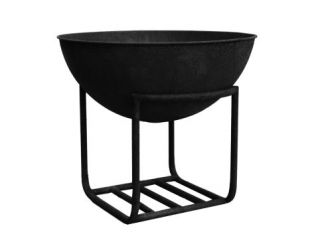 Outdoor Artisan Firebowl on Stand in Black W 57cm