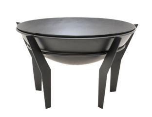 Outdoor Metal Kendal Firebowl on Stand in Black