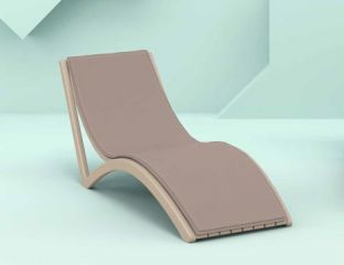 Slim Taupe Sun Lounger with Brown Mattress