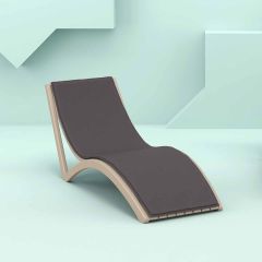 Slim Taupe Sun Lounger with Grey Mattress