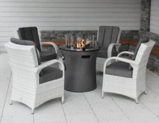 4 Seater Lambay Round Fire Column With Treviso Chairs