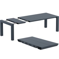 100cm x 180/220cm Vegas Extendable Table - Dark Grey