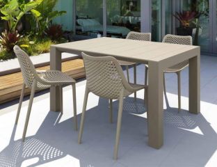 Vegas 4 Seater Table with Air Chairs Set in Taupe