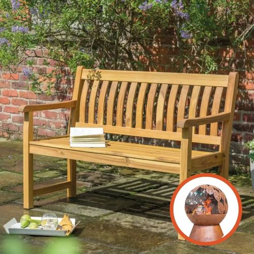 4ft (120cm) Chelsea Bench - Eucalyptus Wood with Natural Oil Finish