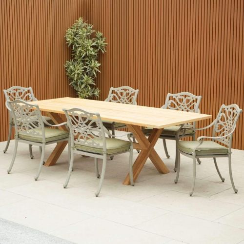 Hartman Regis Teak Dining Table with 6 Capri Maize Chairs