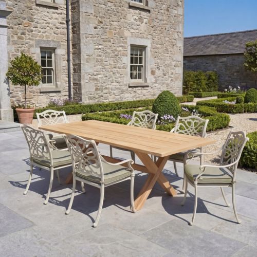 Hartman Regis Teak Dining Table with 6 Capri Maize Chairs