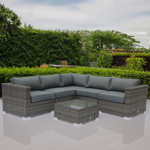 Kona 6 Piece Grey Rattan Corner Sofa Set