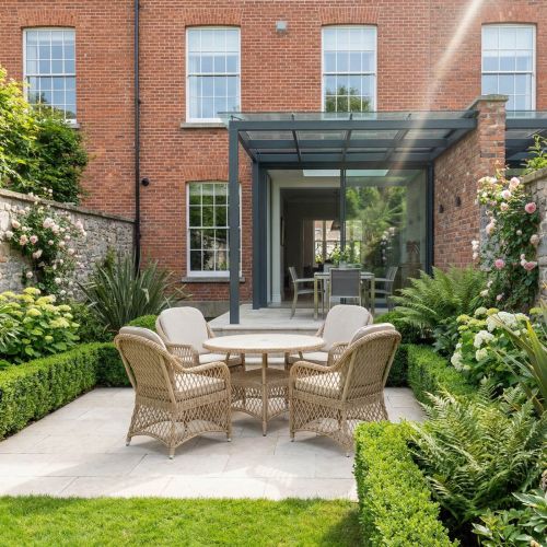 Myra Open Weave 4 Seat Round Dining Set