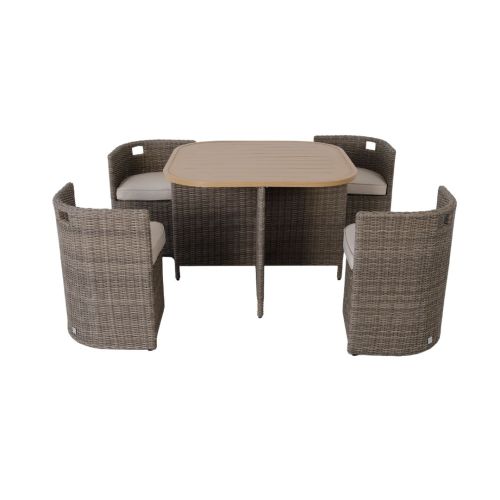 Porto 4 Seat Cube Rattan Bistro Set