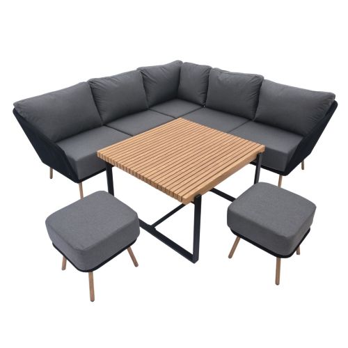 Milos Square Corner Sofa Set - Grey