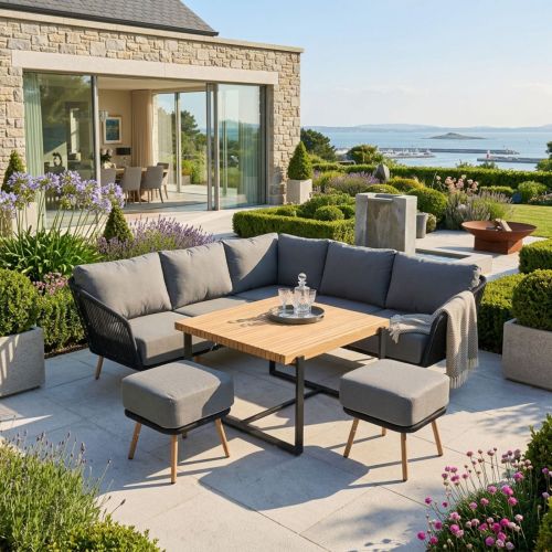 Milos Square Corner Sofa Set - Grey