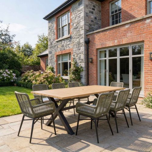 Palm 240cm Rectangular Dining Set with 8 Diana Chairs