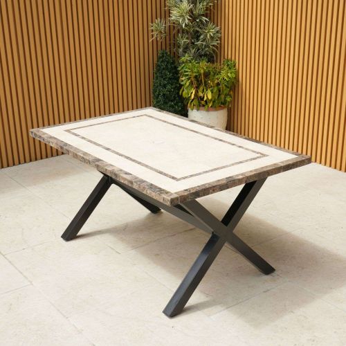 Killiney 6 Seat Rectangular Table with Stone Effect Top