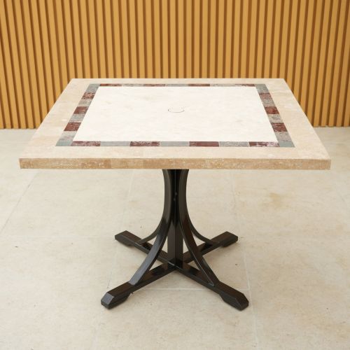 Killiney 4 Seat Square Table with Stone Effect Top