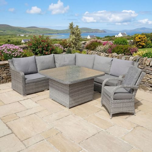 Vancouver Rattan Corner Sofa Dining Set With One Chicago Chair