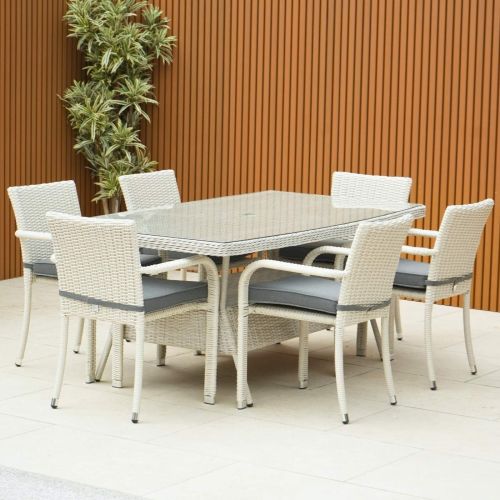 Roma 6 Seat Oblique Set with Stacking Chairs